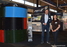 Bas van der Elst and Nicolle Peetoom at the stand of Hendic and DL Plastics